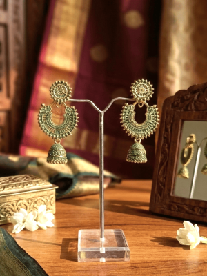 GRN gold tone traditional jhumki earrings