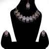 Oxidized Silver Necklace with Earrings & Mangtika