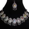 Oxidized Silver Necklace with Earrings & Mangtika