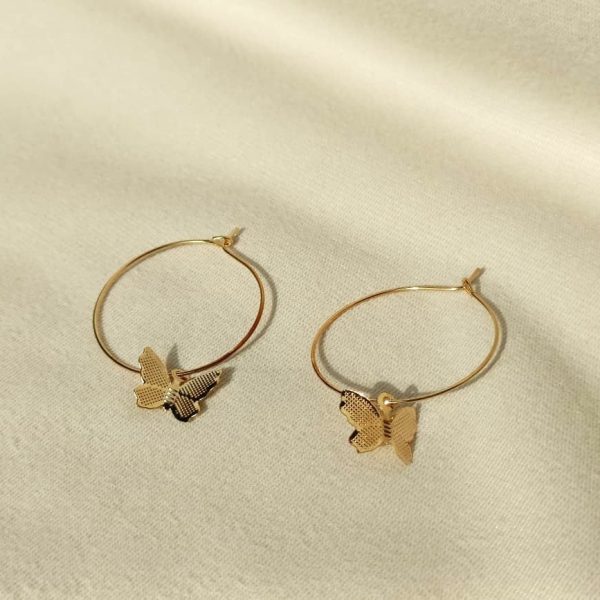 5 Pair Gold Plated Pearl Hoop Earring
