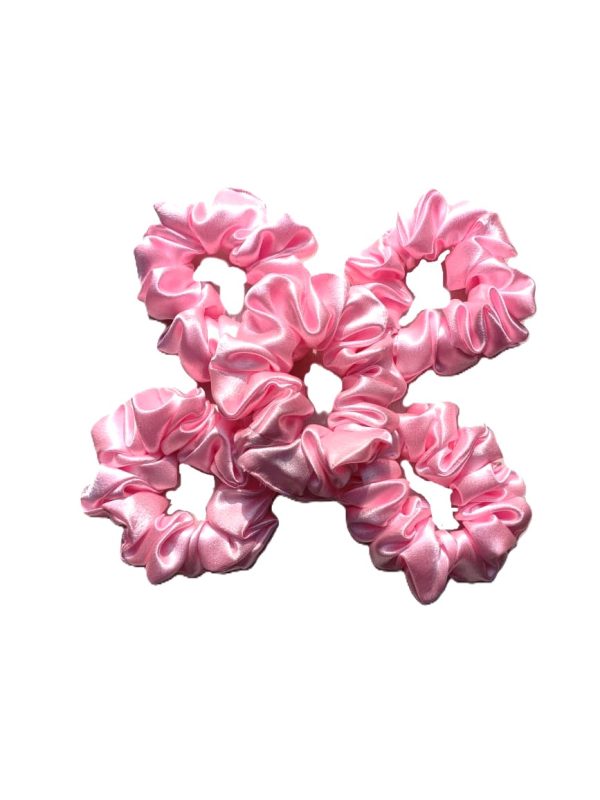 Premium Pink Scrunchies - Set of 5