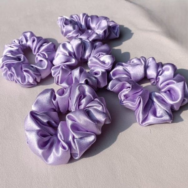 Premium Purple Scrunchies - Set of 5