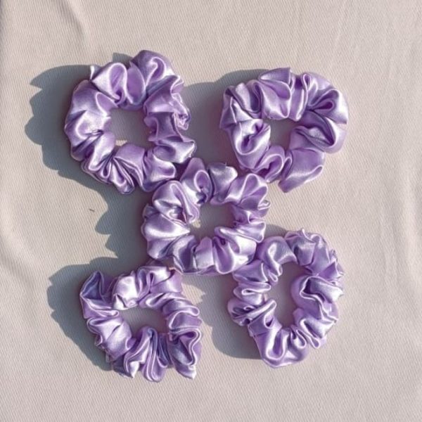 Premium Purple Scrunchies - Set of 5