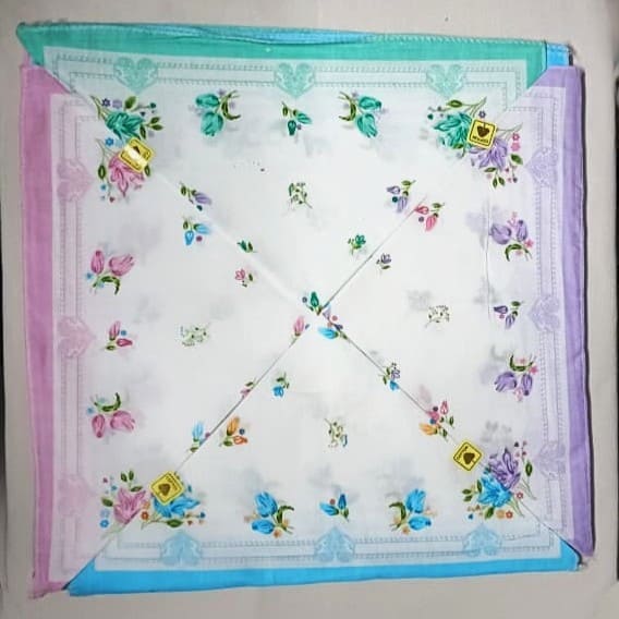 Floral Cotton Handkerchief Set of 12