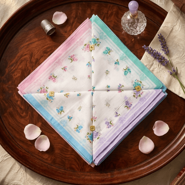 Floral Cotton Handkerchief Set of 12