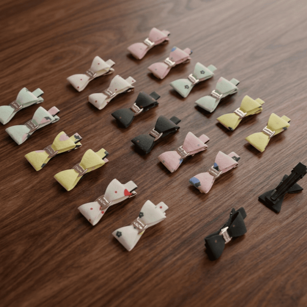 Premium Fabric Bow Hair Clips – Colorful Kanya Pujan Gift Pack