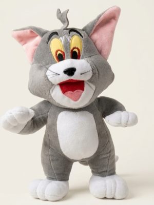 grey cartoon cat soft toy 10.5 inch plush