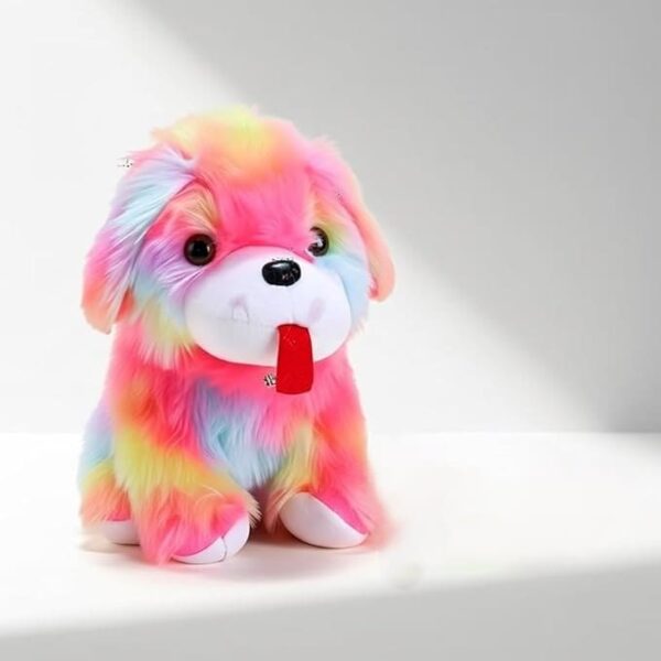 Ultra-Soft Rainbow Puppy Plush Toy | Cuddly Multicolor Dog Soft Toy