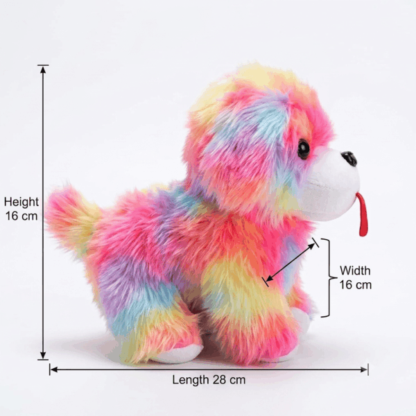 Ultra-Soft Rainbow Puppy Plush Toy | Cuddly Multicolor Dog Soft Toy