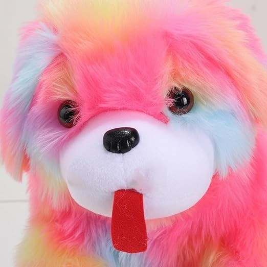 Ultra-Soft Rainbow Puppy Plush Toy | Cuddly Multicolor Dog Soft Toy