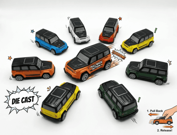 Premium Collector’s Edition Die-Cast SUV Toy Car Set (Pack of 6 - Multicolor)
