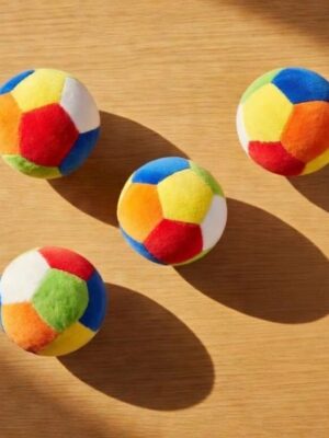 Soft Fabric Plush Rattle Balls with Sound for Toddlers (Pack of 4)