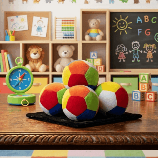 Soft Fabric Plush Rattle Balls with Sound for Toddlers (Pack of 4)