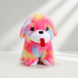 Ultra-Soft Rainbow Puppy Plush Toy | Cuddly Multicolor Dog Soft Toy