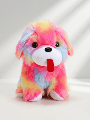 Ultra-Soft Rainbow Puppy Plush Toy | Cuddly Multicolor Dog Soft Toy