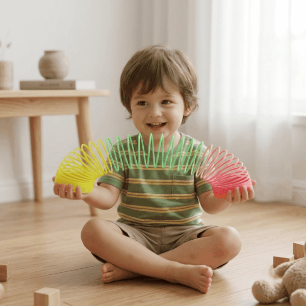 Rainbow Magic Spring Slinky Toy for Kids – Expandable Bouncy Coil Fidget Toy