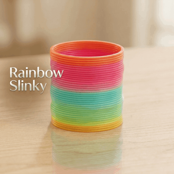 Rainbow Magic Spring Slinky Toy for Kids – Expandable Bouncy Coil Fidget Toy