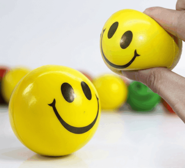 Yellow Emoji Smiley Face Soft Squeeze Stress Relief Toy Ball