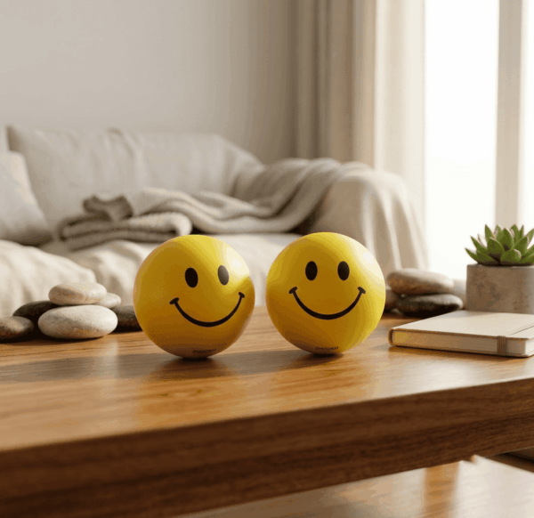 Yellow Emoji Smiley Face Soft Squeeze Stress Relief Toy Ball